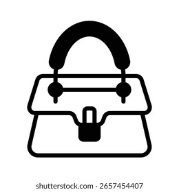 Visuell ansprechende Glyphe Symbol zeigt Damen Mode Handtasche