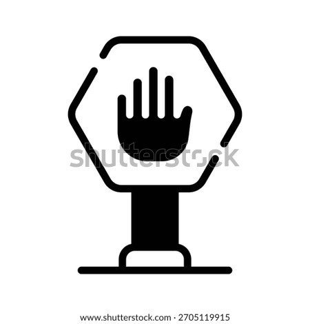 Visually appealing glyph icon showing stop board