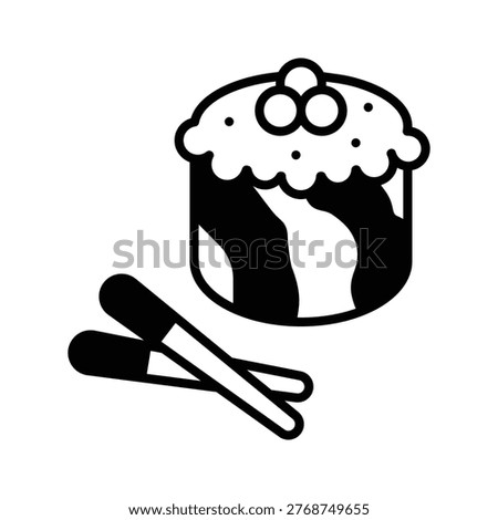 A visually appealing glyph icon of sushi food concept