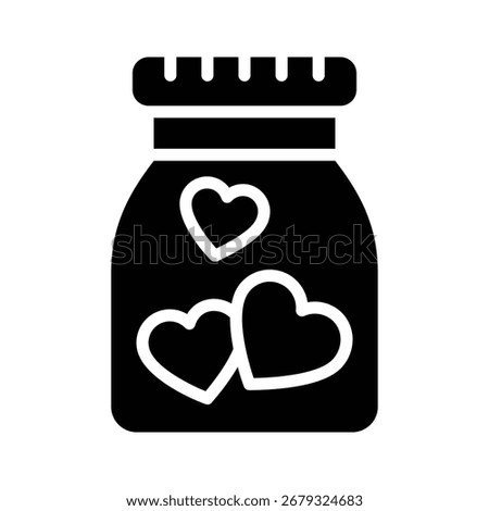 A visually appealing glyph icon of wish jar
