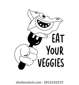 Visually appealing glyph sticker of fresh vegetables promoting a healthy lifestyle.