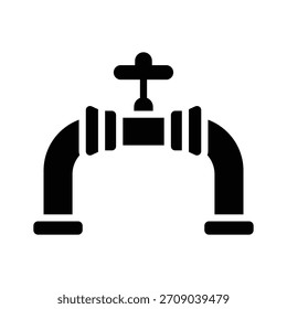 Visually appealing glyph style icon of gas pipeline