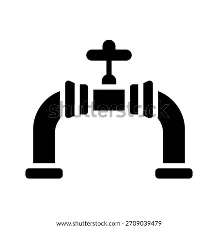 Visually appealing glyph style icon of gas pipeline