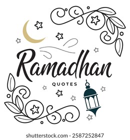 A visually appealing graphic design featuring the word "Ramadan" in a stylized, elegant script font.