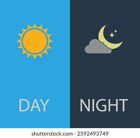 A visually appealing graphic design showcasing the cycle of day and night.