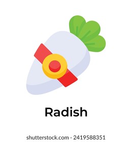 Icono visualmente atractivo del rábano chino en estilo moderno y moderno
