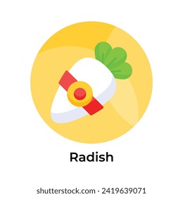 Visually appealing icon of chinese radish in modern and trendy style