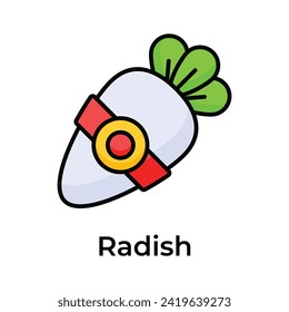 Visually appealing icon of chinese radish in modern and trendy style