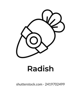Visually appealing icon of chinese radish in modern and trendy style