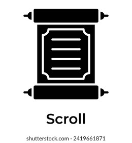 Visually appealing icon of chinese scroll in trendy design style