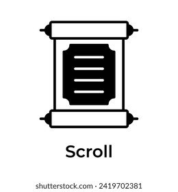 Visually appealing icon of chinese scroll in trendy design style