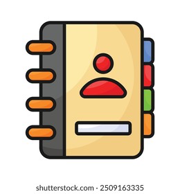 Visually appealing icon of contact book, ready to use and download