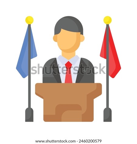 Visually appealing icon of prime minister in trendy style, ready for premium use