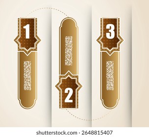 A visually appealing infographic showcasing Islamic art, patterns, and cultural elements with vibrant colors.
