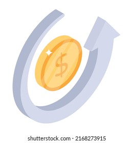 Visually appealing isometric icon of browser reload 

