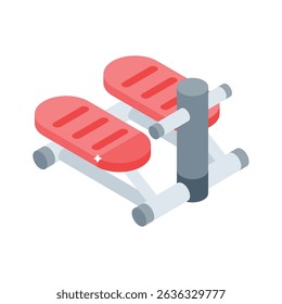 Visually appealing isometric icon of cardio stepper device