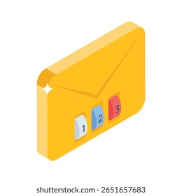 Un icono isométrico visualmente atractivo de la seguridad del correo electrónico