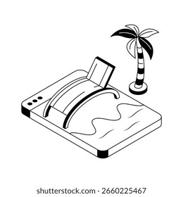 A visually appealing isometric icon of hotel website page