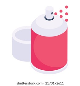 A visually appealing isometric icon of paint spray 

