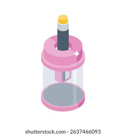 A visually appealing isometric icon of pencil sharpener tool