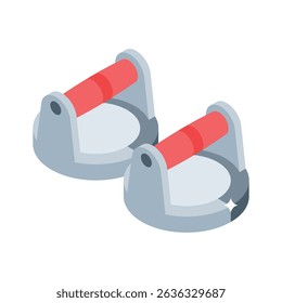 Visually appealing isometric icon showing pushup tool