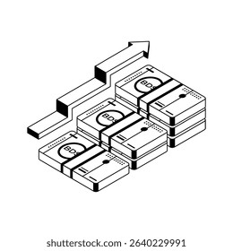 A visually appealing isometric icon showing business profit
