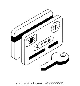 A visually appealing isometric icon of smart card access