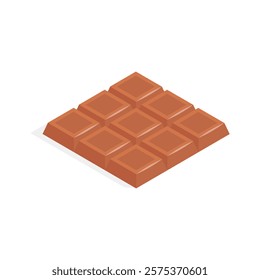 Visually appealing isometric icon of a standard chocolate bar.