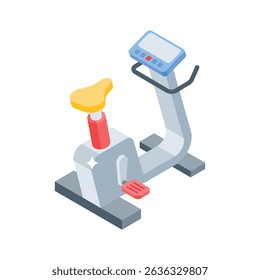 Visually appealing isometric icon of stationary bike setup