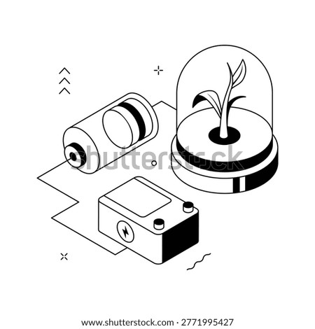 A visually appealing isometric illustration of green energy, trendy vector