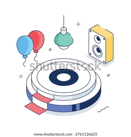 Visually appealing isometric illustration of valentines day celebration festive scene