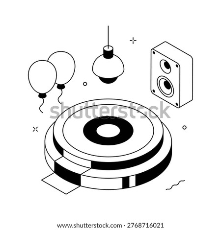 Visually appealing isometric illustration of valentines day celebration festive scene