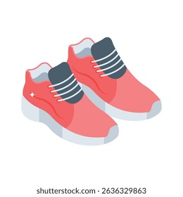 Visually appealing isometric style icon of running shoes pair
