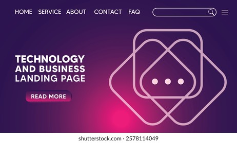 A visually appealing landing page design featuring clean shapes and gradients, suitable for business and technology-themed presentations or websites. 