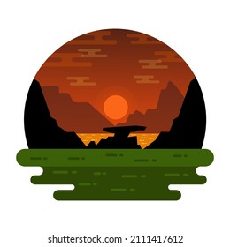 A visually appealing landscape of night camping 

