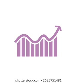 A visually appealing line graph with an upwardpointing arrow, isolated on white background, symbolizing growth, progress, and positive trends in a clean and modern design