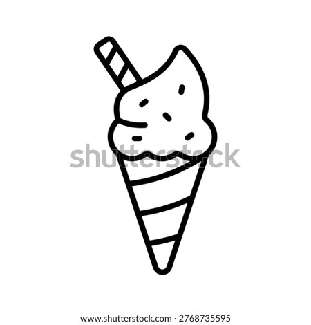Visually appealing line icon of ice cream cone