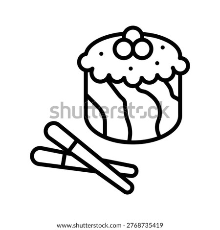 A visually appealing line icon of sushi food concept