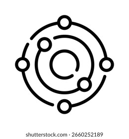 Ícone de estilo de linha visualmente atraente do diagrama de órbita