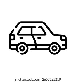 Visually appealing linear icon of automotive vehicle