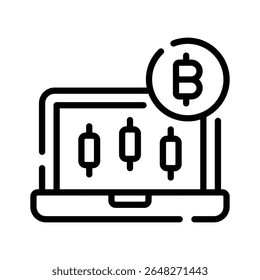 Visually appealing linear icon of crypto trading