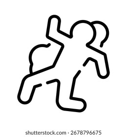 Visually appealing linear icon of drawn dead body