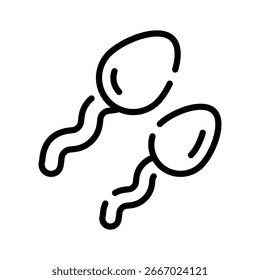 Visually appealing linear icon of male sperms