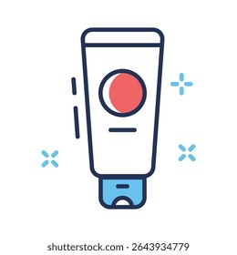 A visually appealing linear icon of medical ointment container
