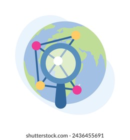 Visually appealing network searching flat style icon, easy to use and download