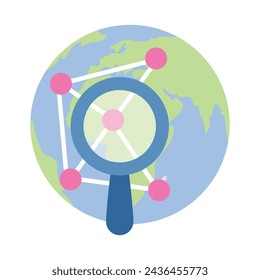 Visually appealing network searching flat style icon, easy to use and download