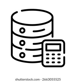 A visually appealing outline icon of accounting database
