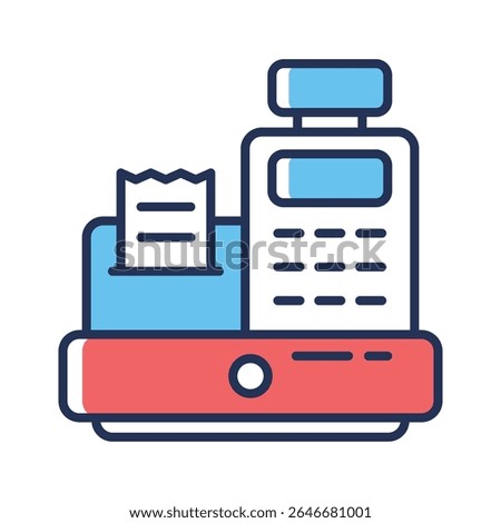 Visually appealing outline icon of cash register machine