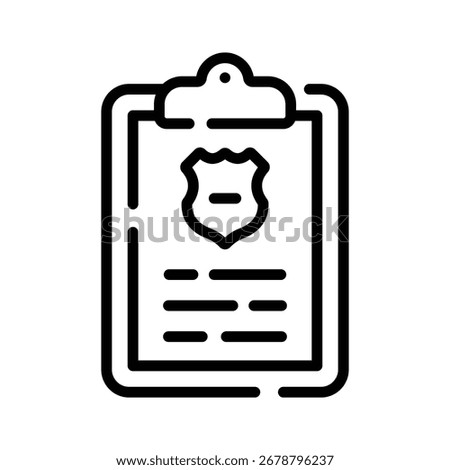 Visually appealing outline icon of detailed police report
