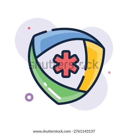 Visually appealing outline icon representing health protection shield concept
